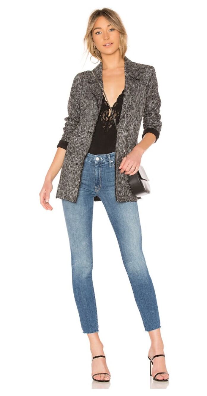 Mother Denim The Looker Ankle Fray Jean One Smart Cookie Blue Womens Size 26